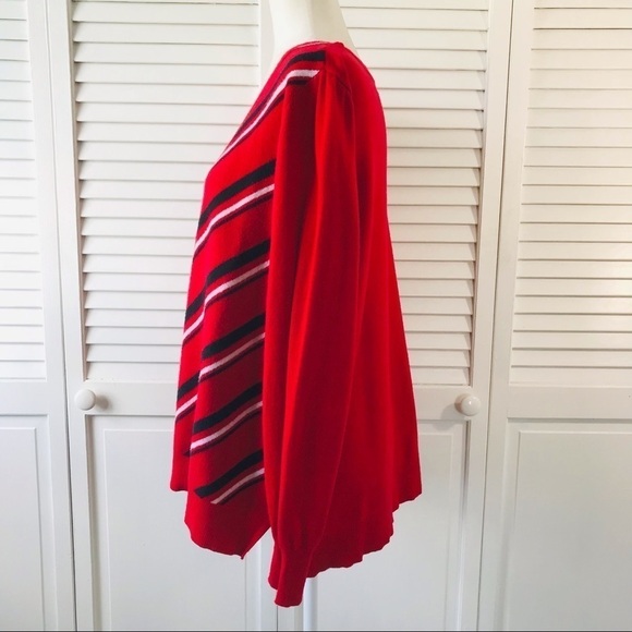 2/$25 LIZ CLAIBORNE Red Striped Sweater Size 1X - Picture 5 of 8